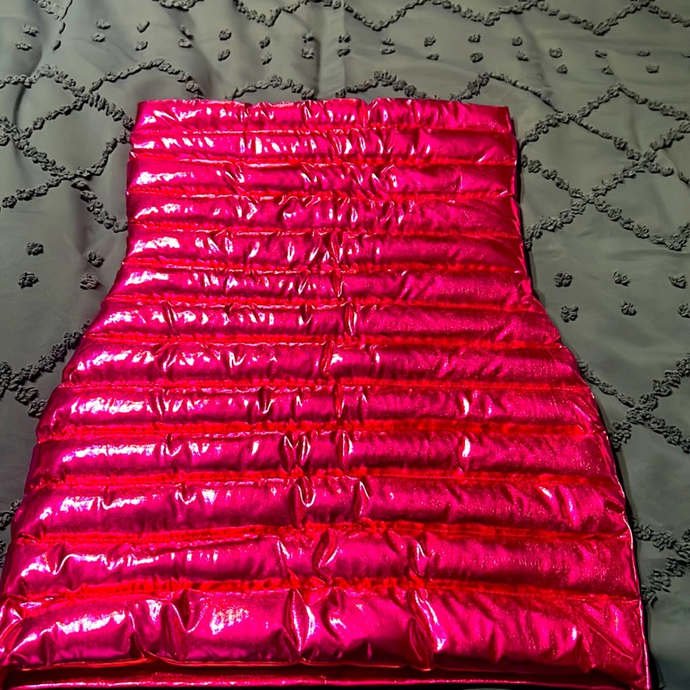 NWT pink metallic tube dress women size Medium